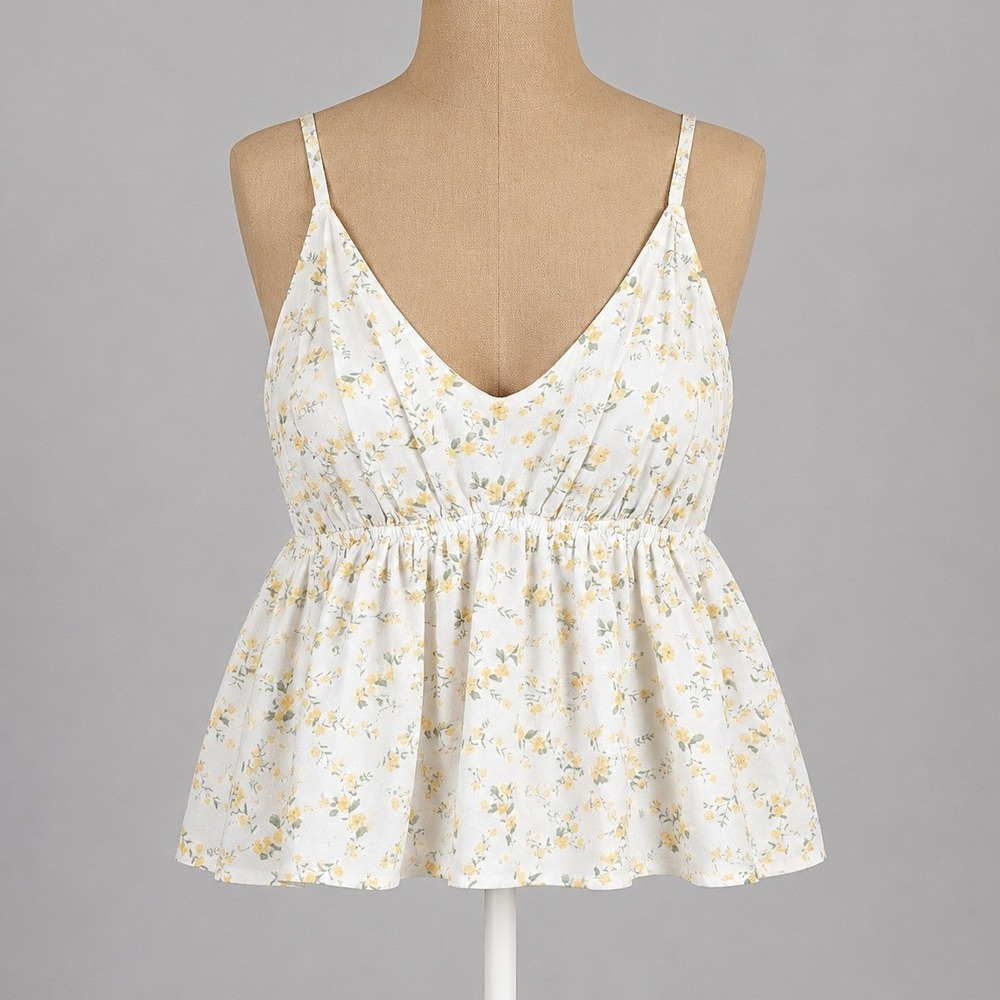 Hollister Floral Fairy Babydoll Cami Top Size S Cottagecore Preppy Adjustable